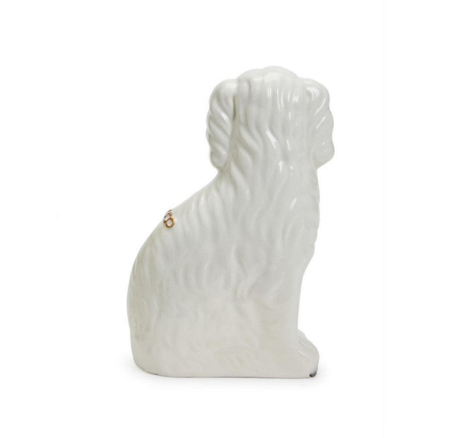 Set of 2 Staffordshire Dog Statues (left facing, right facing) - Hand-Painted Ceramic