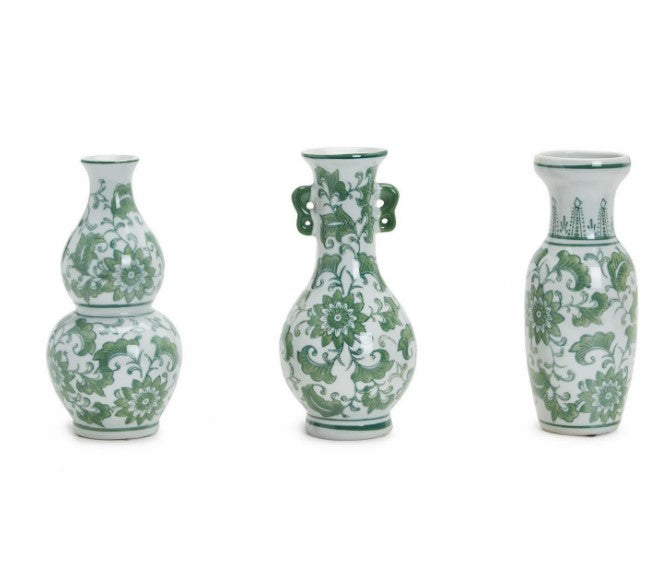Countryside Set of 3 Vase - Hand-Painted Porcelain