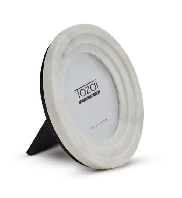 Scala Santa Round Marble 4" x 4" Photo Frame