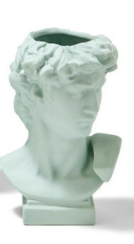 Apollo Grecian Bust Vase/Flower Pot Holder with Rubber Finish - Ceramic