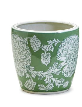 Countryside Hand-Painted Cachepot / Planter / Vase - Porcelain
