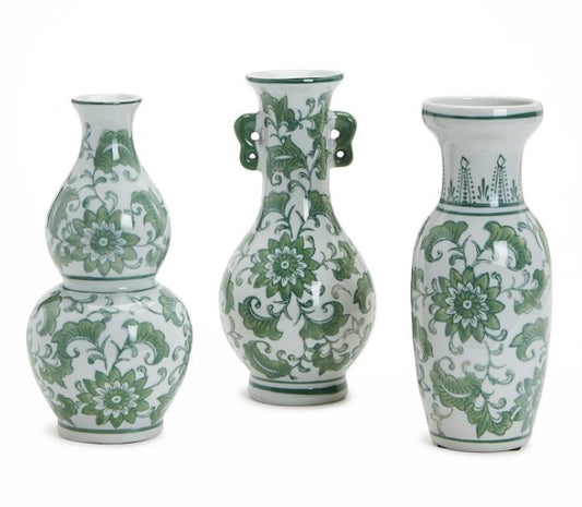 Countryside Set of 3 Vase - Hand-Painted Porcelain
